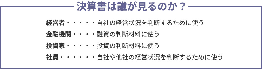 決算書は誰が使うものなの？の参考画像