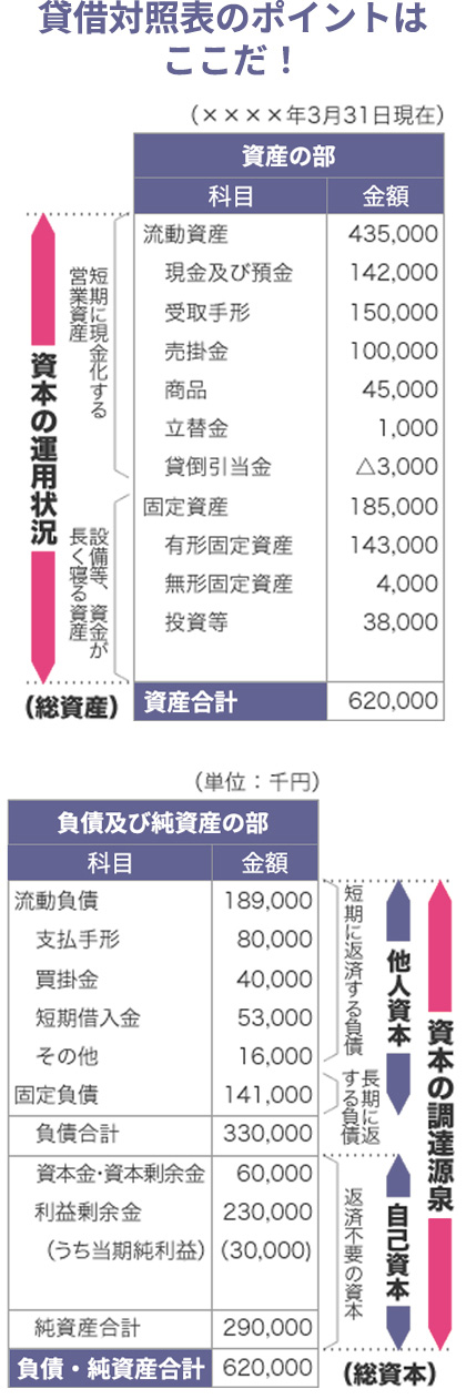 貸借対照表のポイントはここだ！の参考画像